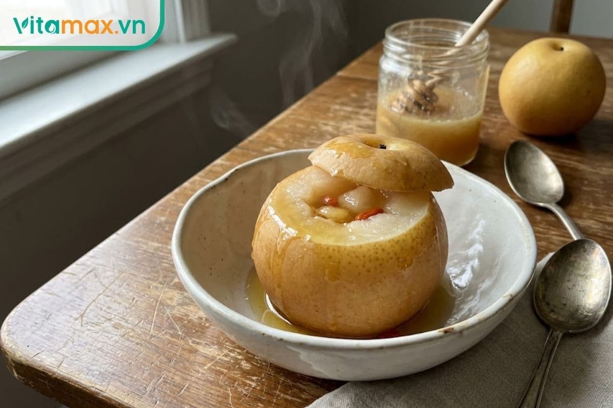 Công thức làm lê hấp mật ong trị ho & long đờm hiệu quả tại nhà