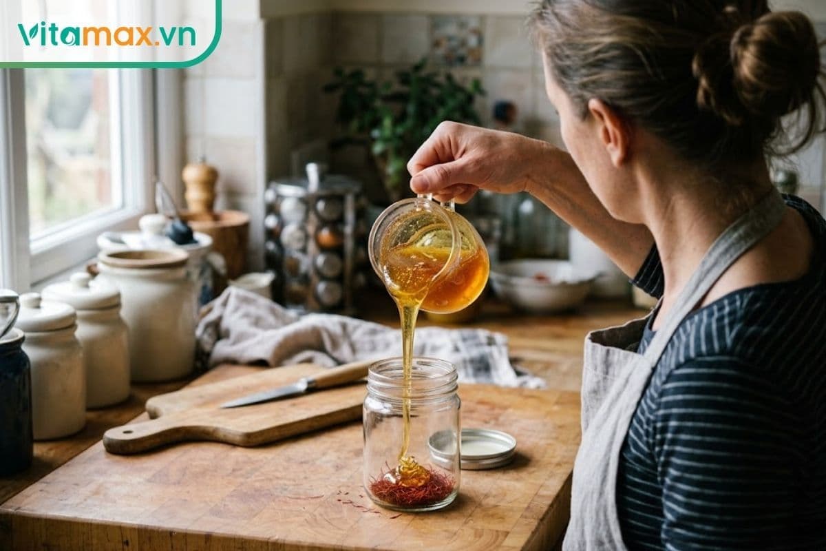 Cách làm saffron ngâm mật ong thơm ngon & giữ trọn dưỡng chất