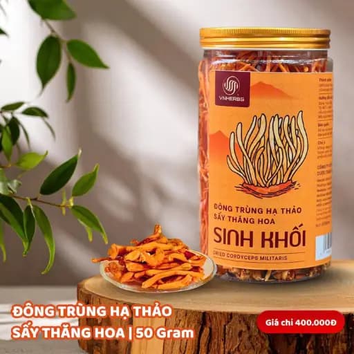 Đông trùng hạ thảo sấy thăng hoa Vnherbs lọ 50g - loại 2