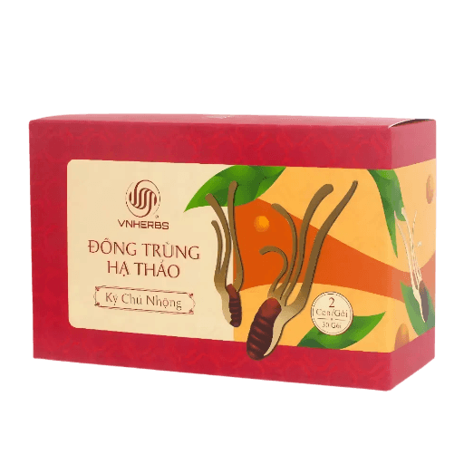 Con Đông Trùng Hạ Thảo Ký Chủ Nhộng Vnherbs hộp giấy 60 con