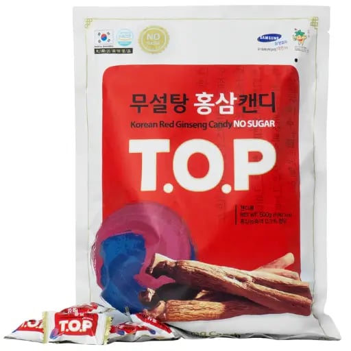 Kẹo Hồng Sâm Không Đường T.O.P Daesan Hàn Quốc Gói 500g