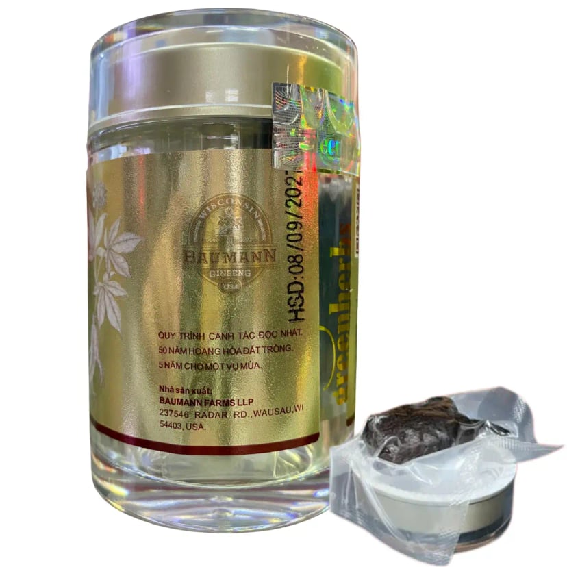 Hình Hắc Sâm Mỹ Lên Men Baumann Wisconsin Hũ 25gram 3