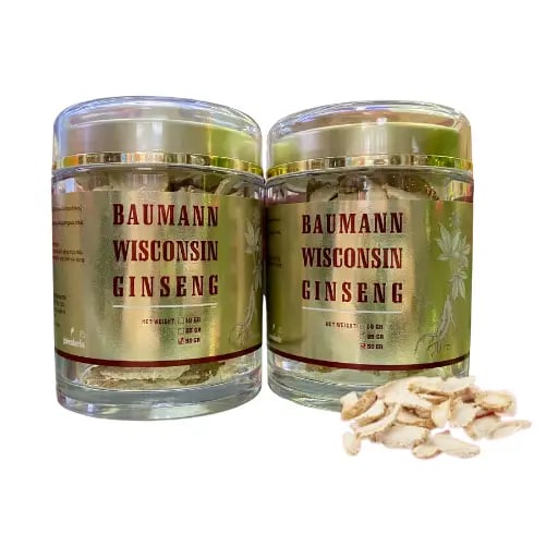 Nhân Sâm Mỹ Baumann Wisconsin Dạng Thái Lát Hũ 50g