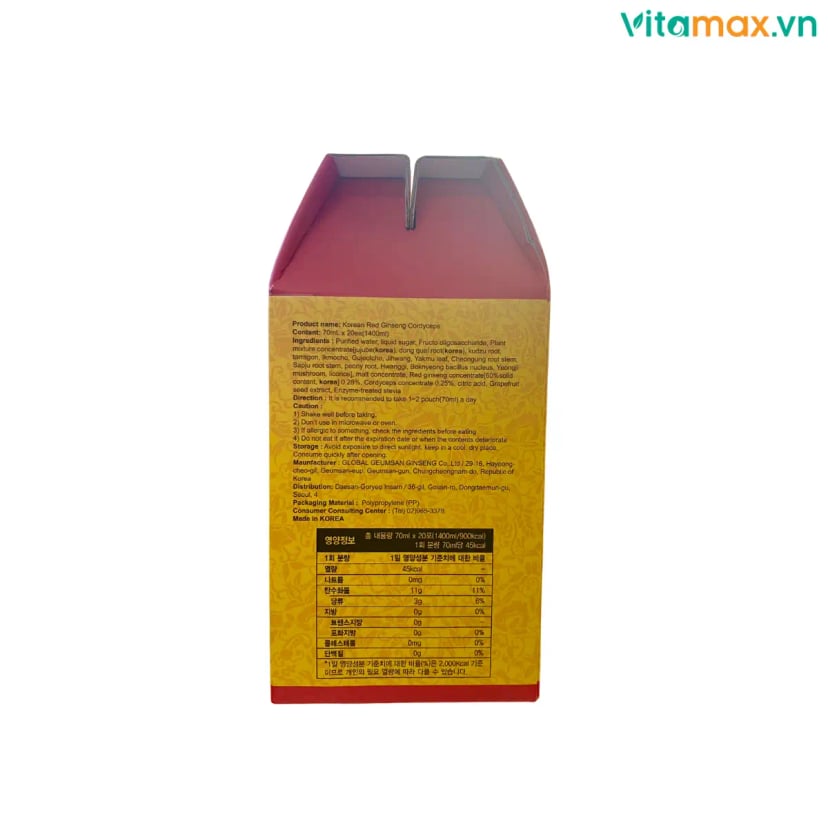 Hình Nước Hồng Sâm Đông Trùng Hạ Thảo Daesan 20 gói 4