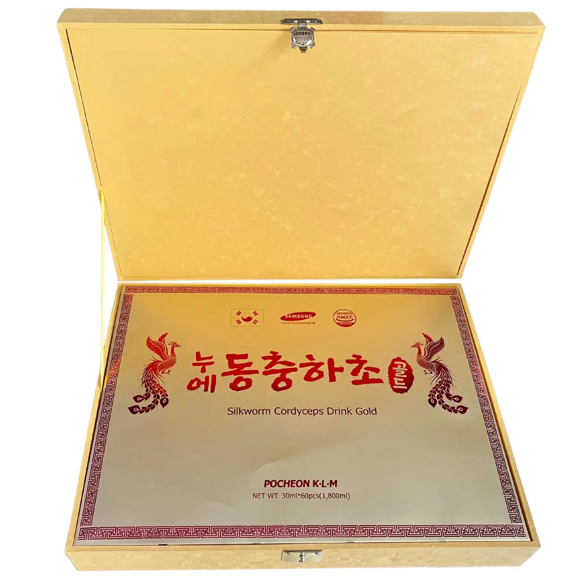 Hình Nước đông trùng hạ thảo hộp gỗ Pocheon 60 gói 6