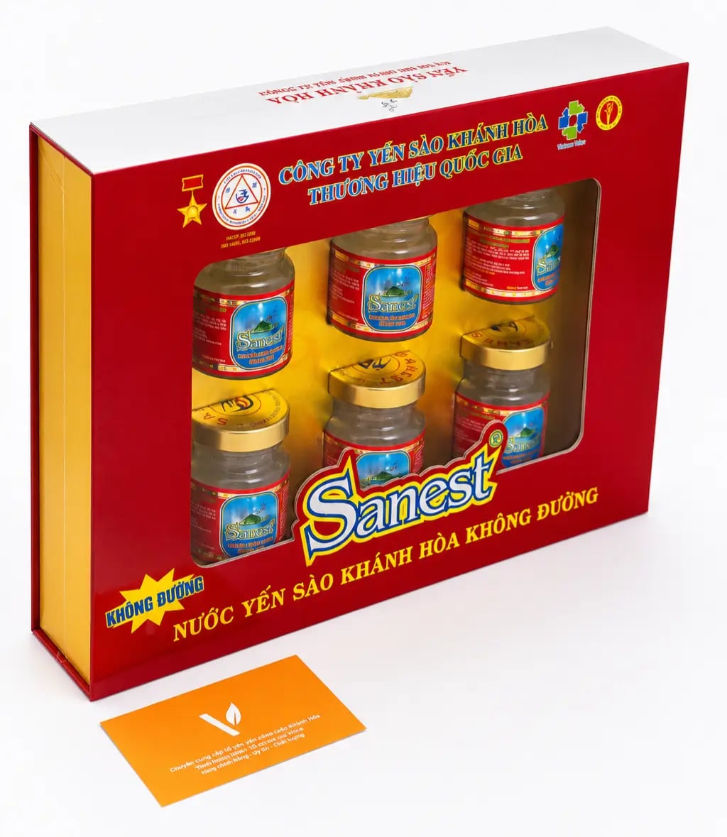 Hình Yến Sào Sanest Khánh Hòa Hộp 6 Lọ - không đường 4