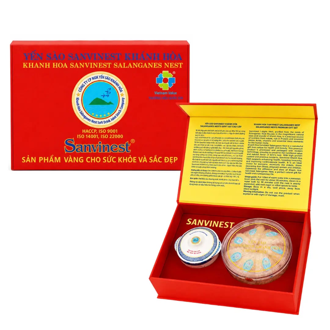 Hình Yến Sào Sanvinest Tinh Chế Dạng Tổ Hộp Quà Tặng 50G - V650/Q650 8