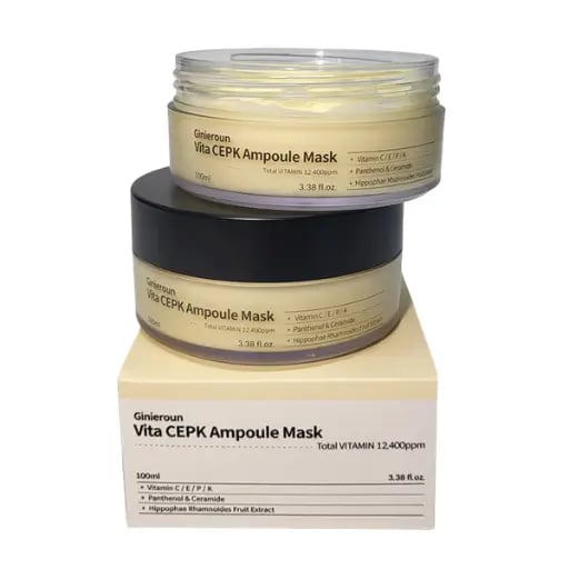 Hình Mặt Nạ Ngủ Ginieroun Ampoule Vitamin C•E•P•K (Dưỡng trắng) - 100ml 6