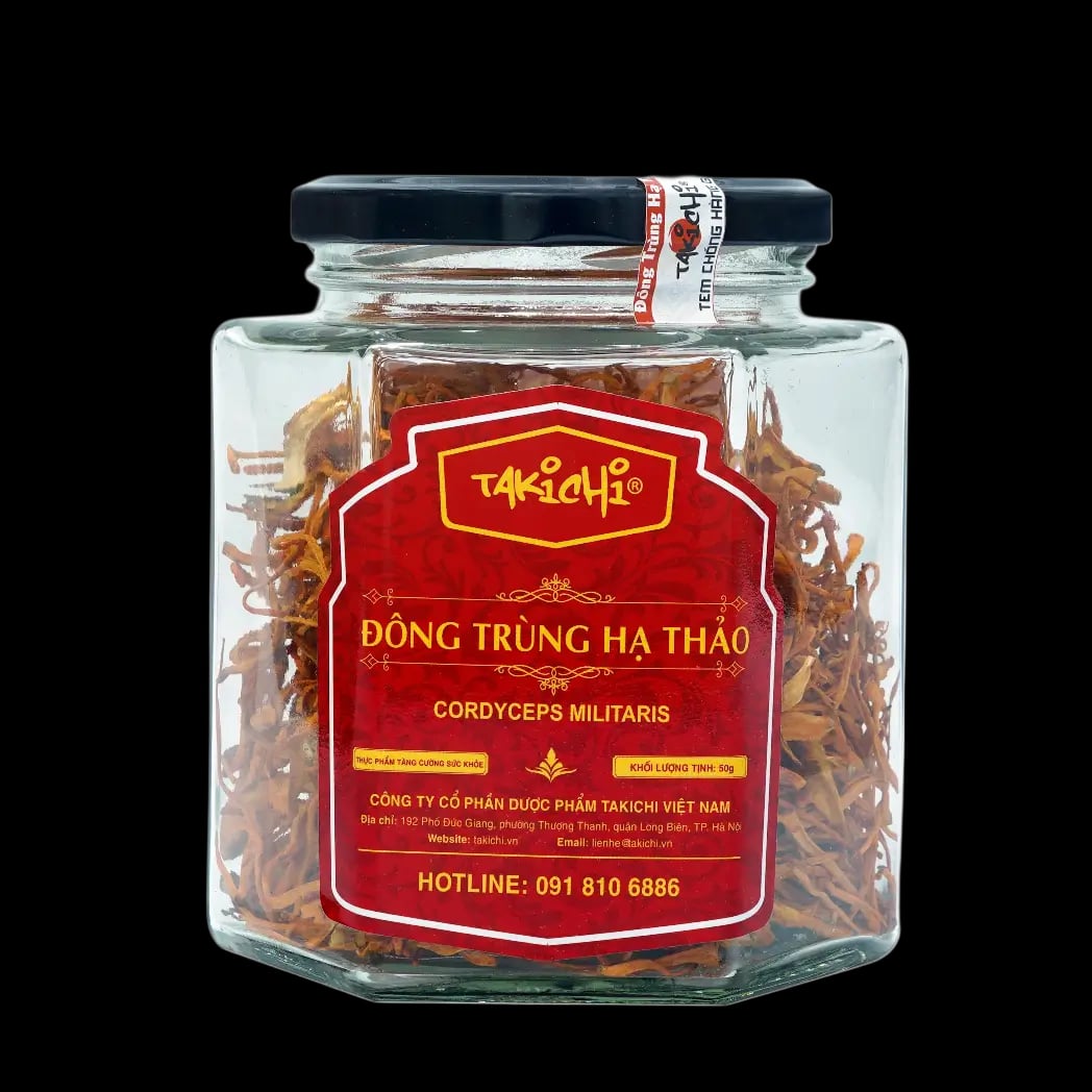 Hình Đông trùng hạ thảo sấy thăng hoa hộp quà tặng Takichi 25g 2