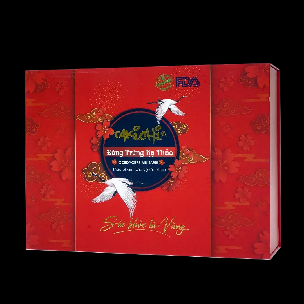 Hình Đông trùng hạ thảo sấy thăng hoa hộp quà tặng Takichi (5 lọ x 10g) 1