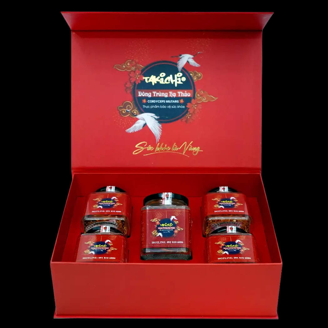 Hình Đông trùng hạ thảo sấy thăng hoa hộp quà tặng Takichi (5 lọ x 10g) 3