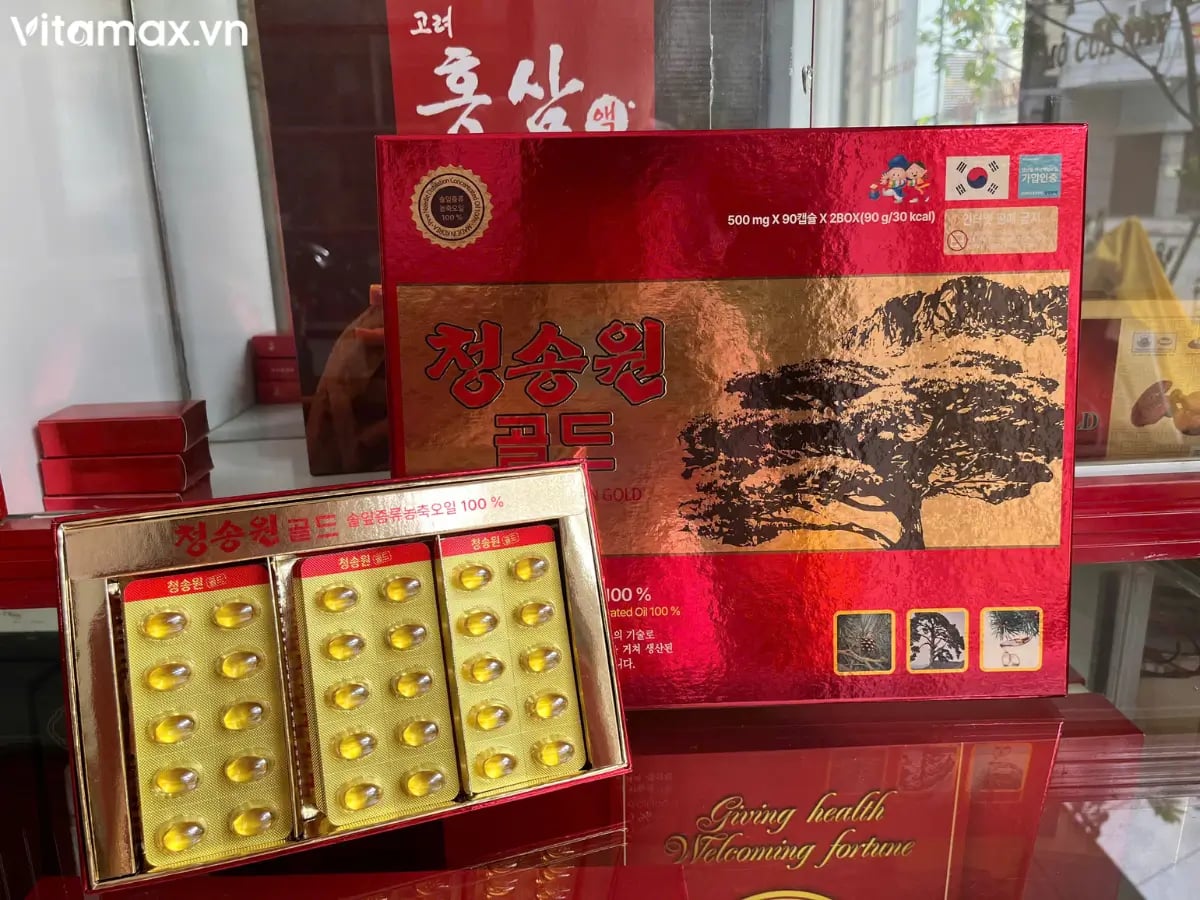 Hình Viên tinh dầu thông đỏ Hàn Quốc Samsung Cheong Song Won Gold 180 viên 4