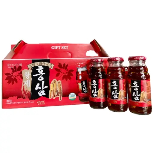 Nước sâm chai Hàn Quốc Hoàng đế Pure Plus (12 chai x 180ml)