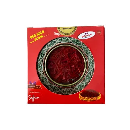 Nhụy hoa nghệ tây Iran Bahraman Saffron Super Negin hộp tròn 1gram