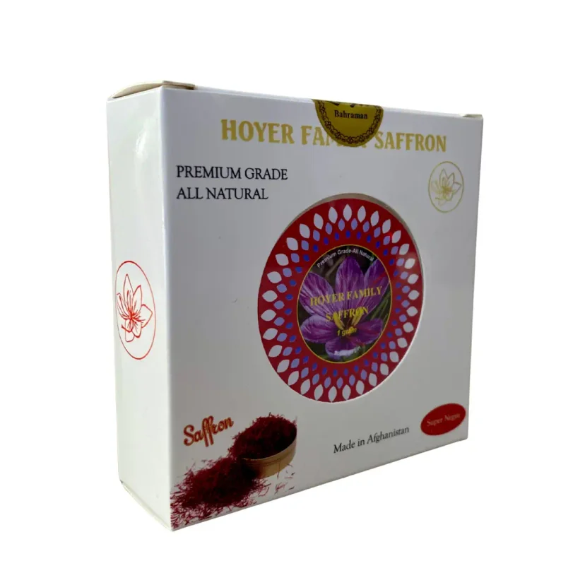 Hình Nhụy hoa nghệ tây Afghanistan Hoyer Family Saffron hộp tròn 1gram 3