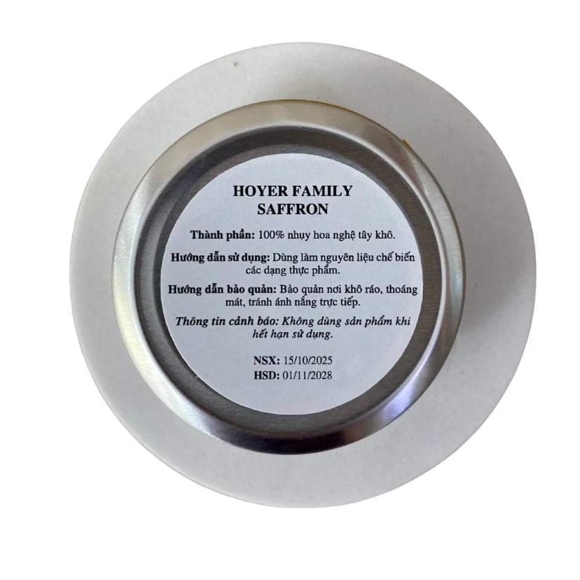 Hình Nhụy hoa nghệ tây Afghanistan Hoyer Family Saffron hộp tròn 1gram 7