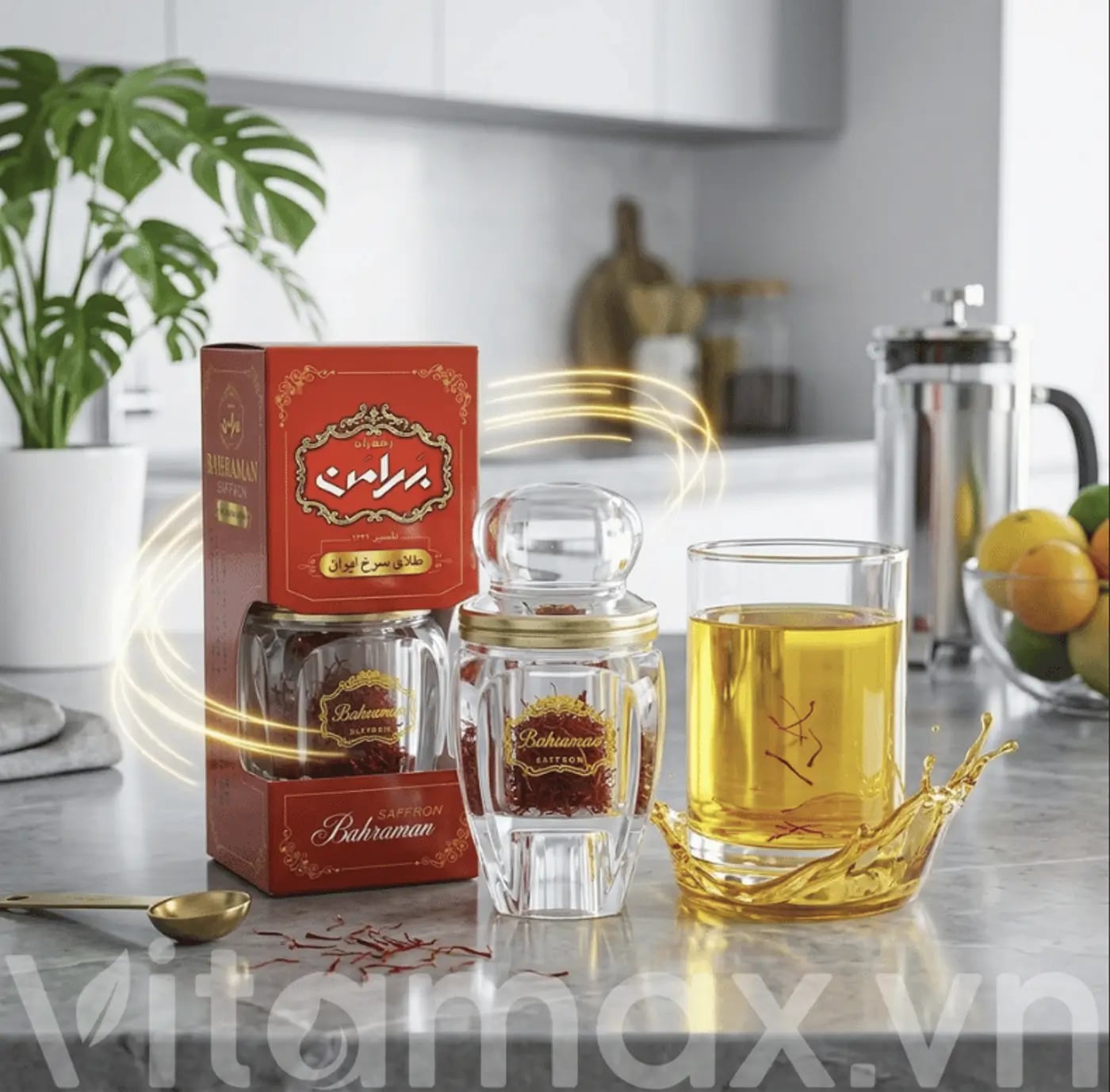Hình Nhụy hoa nghệ tây Iran Bahraman Saffron Super Negin hộp cao 1gram 7