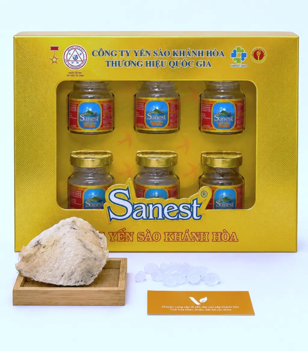 Hình Yến Sào Sanest Khánh Hòa Hộp 6 Lọ - có đường 2
