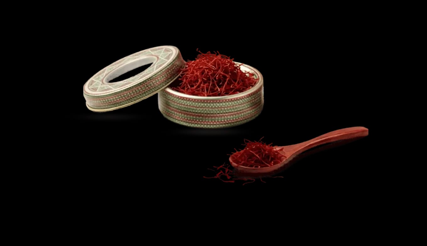 Hình Nhụy hoa nghệ tây Iran Bahraman Saffron Super Negin hộp tròn 1gram 3