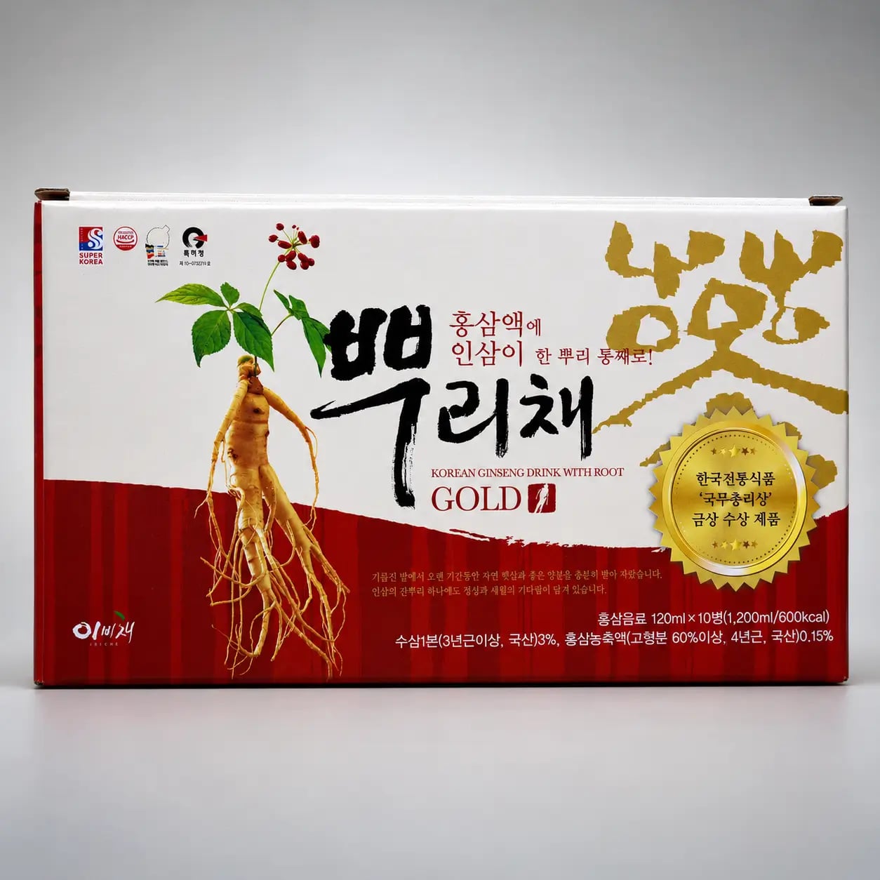 Nước Hồng Sâm có củ EBICHE Hàn Quốc hộp 10 chai