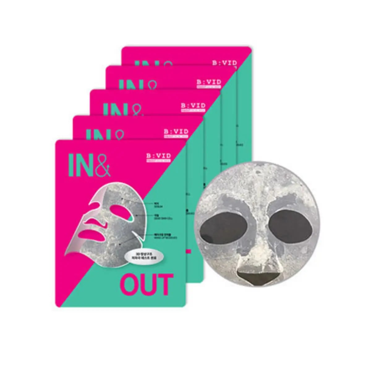 Hình Mặt Nạ Làm Sạch Lỗ Chân Lông B:VID IN&OUT Facial Mask - Set 5 cái 1