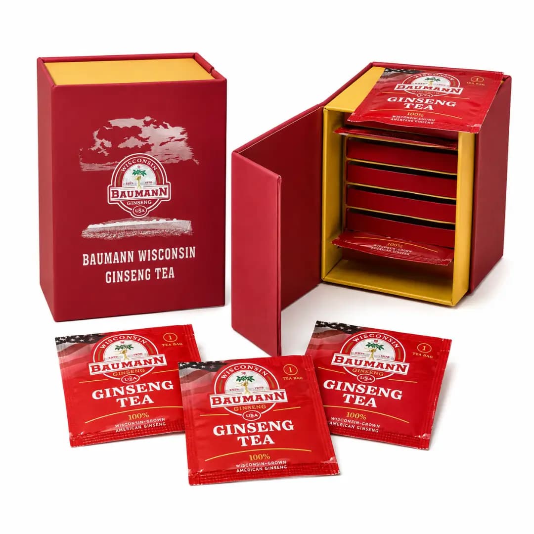 Nhân Sâm Mỹ Baumann Wisconsin Dạng Trà Túi Lọc - Hộp 5 Gói