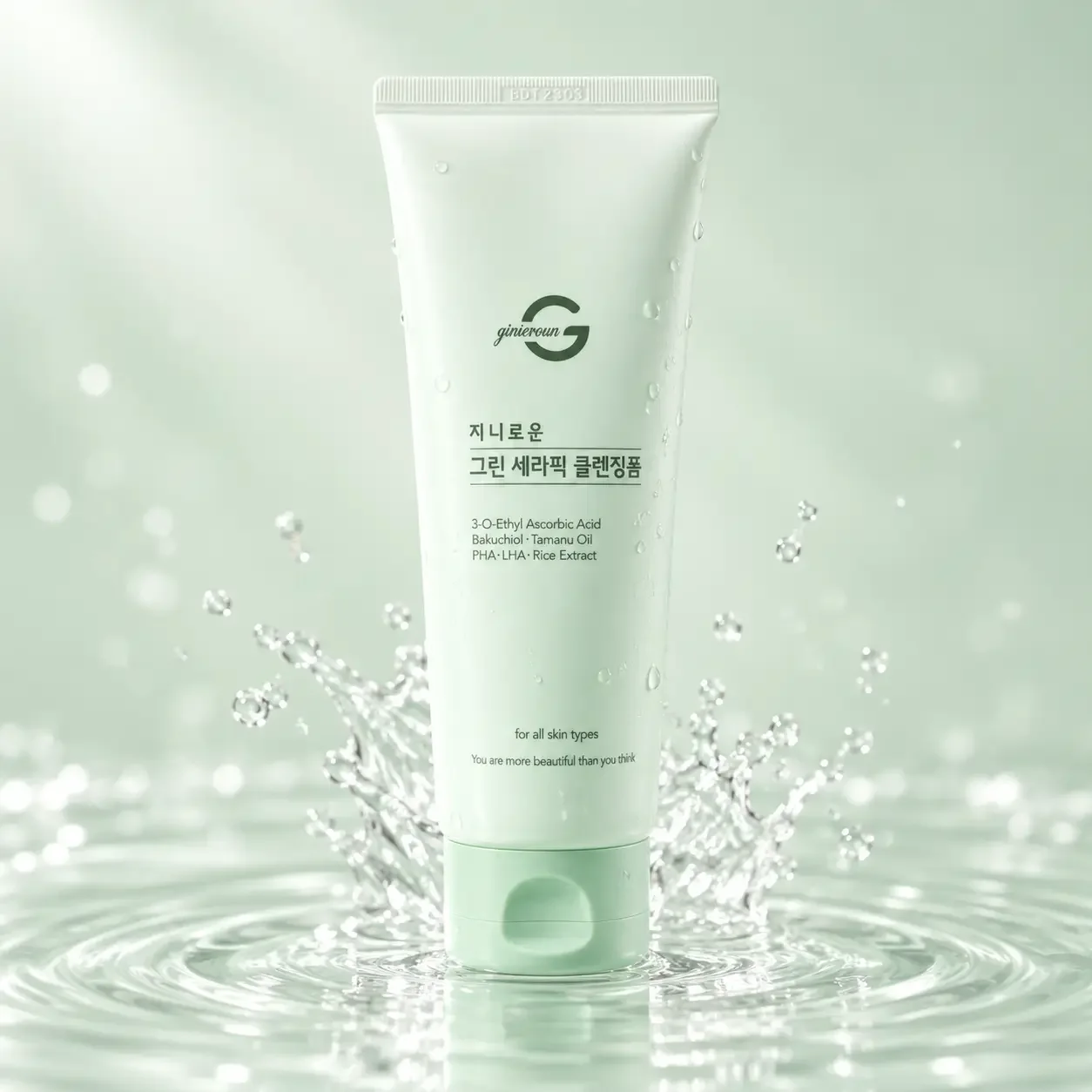 Hình Sữa Rửa Mặt Tạo Bọt Dịu Nhẹ Ginieroun Green Seraphic 3