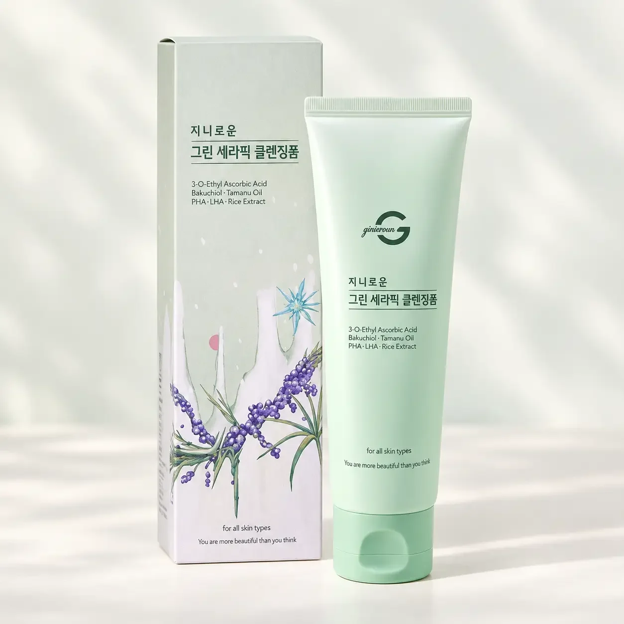 Sữa Rửa Mặt Tạo Bọt Dịu Nhẹ Ginieroun Green Seraphic