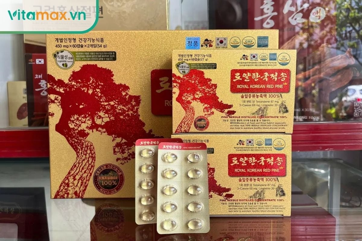 Tinh dầu thông đỏ Hàn Quốc chính hãng tại Vitamax