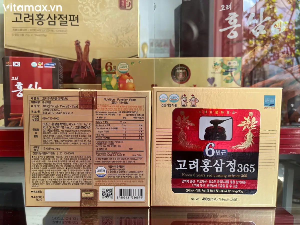 Cao hồng sâm 365 chính hãng - Hình ảnh tại cửa hàng Vitamax.vn