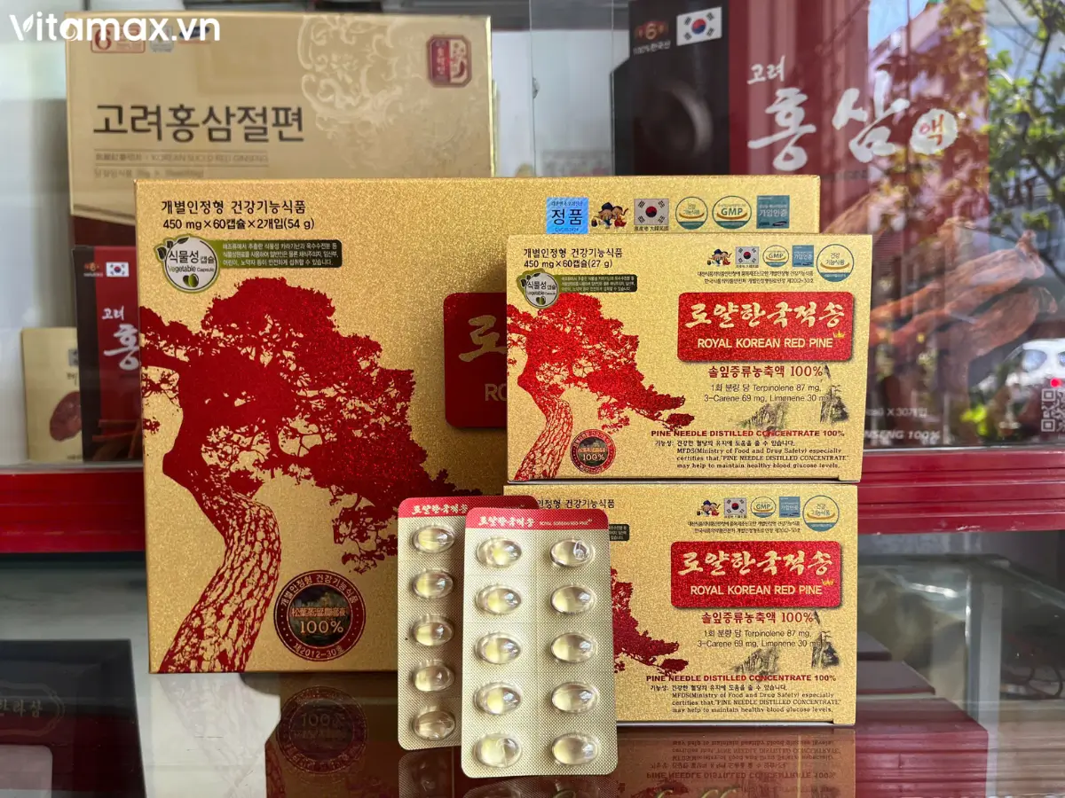 Tinh dầu thông đỏ Hoàng Gia Hàn Quốc chính hãng - Hình ảnh tại cửa hàng Vitamax.vn