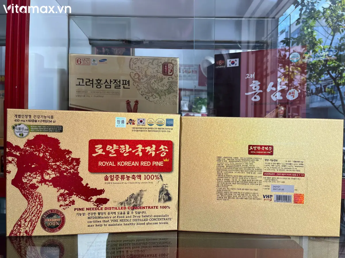 Tinh dầu thông đỏ Hoàng Gia Hàn Quốc chính hãng - Hình ảnh tại cửa hàng Vitamax.vn