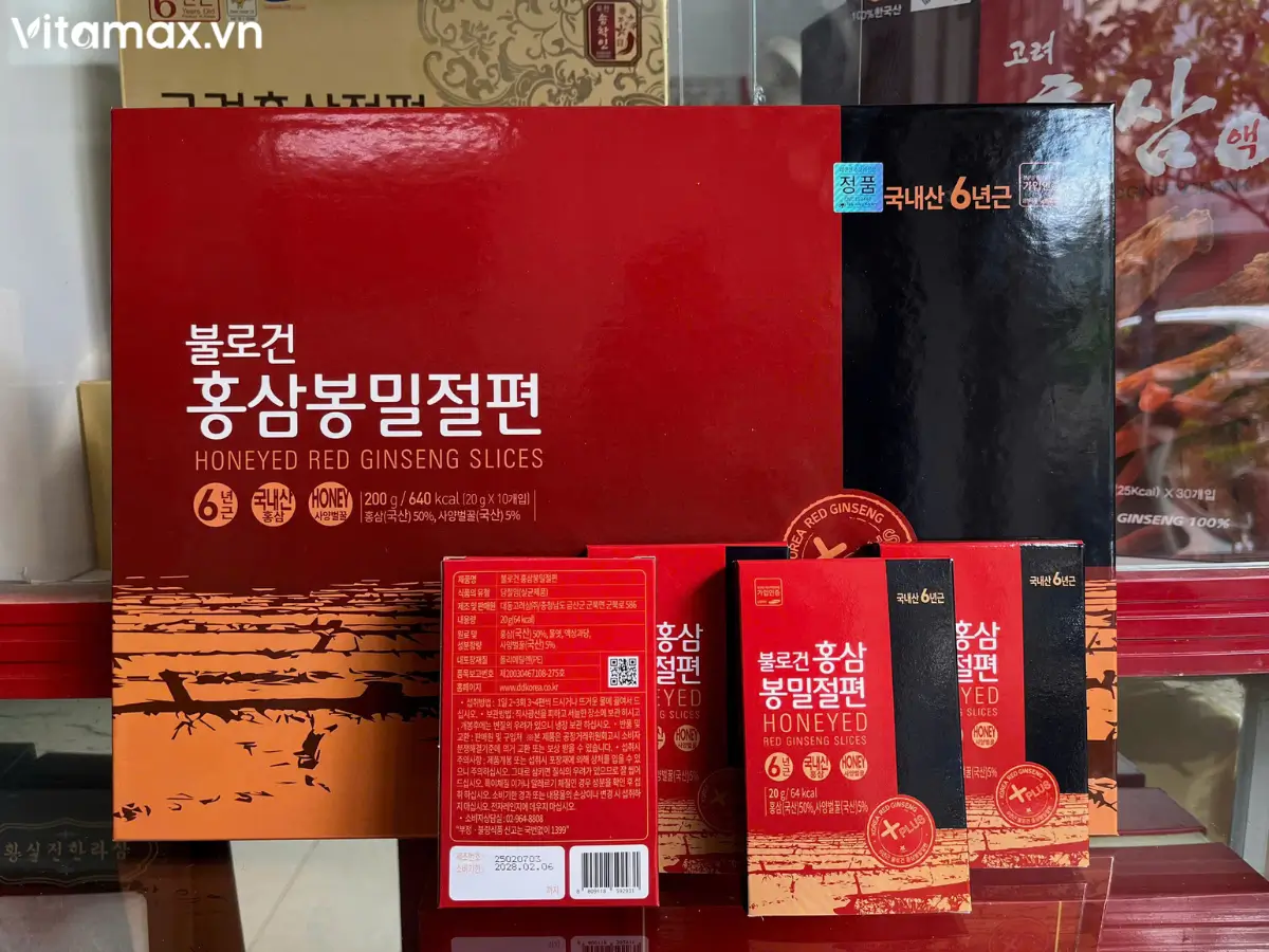 Sâm lát tẩm mật ong Hàn Quốc Daedong chính hãng - Hình ảnh tại cửa hàng Vitamax.vn