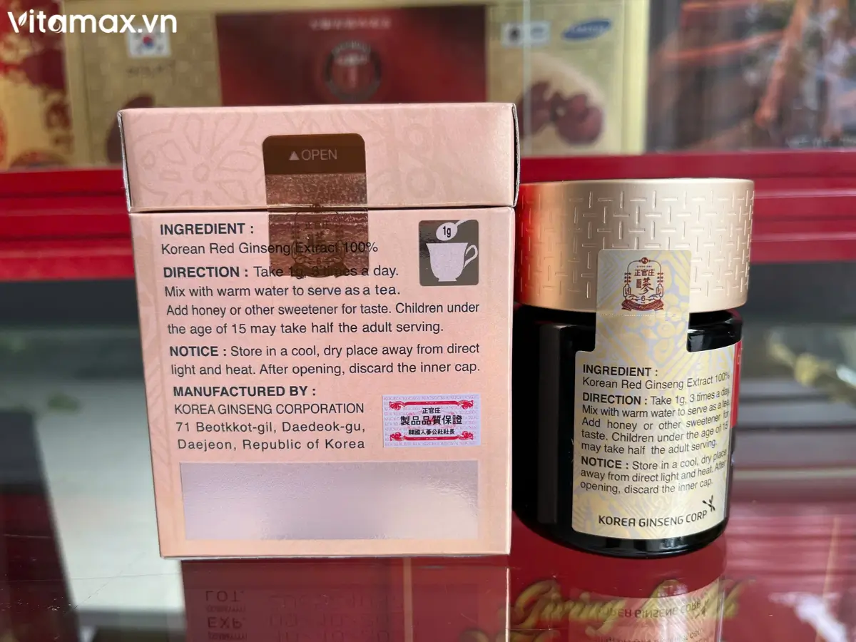 Cao hồng sâm chính phủ Hàn Quốc KGC hộp 100g chính hãng - Hình ảnh tại cửa hàng Vitamax.vn
