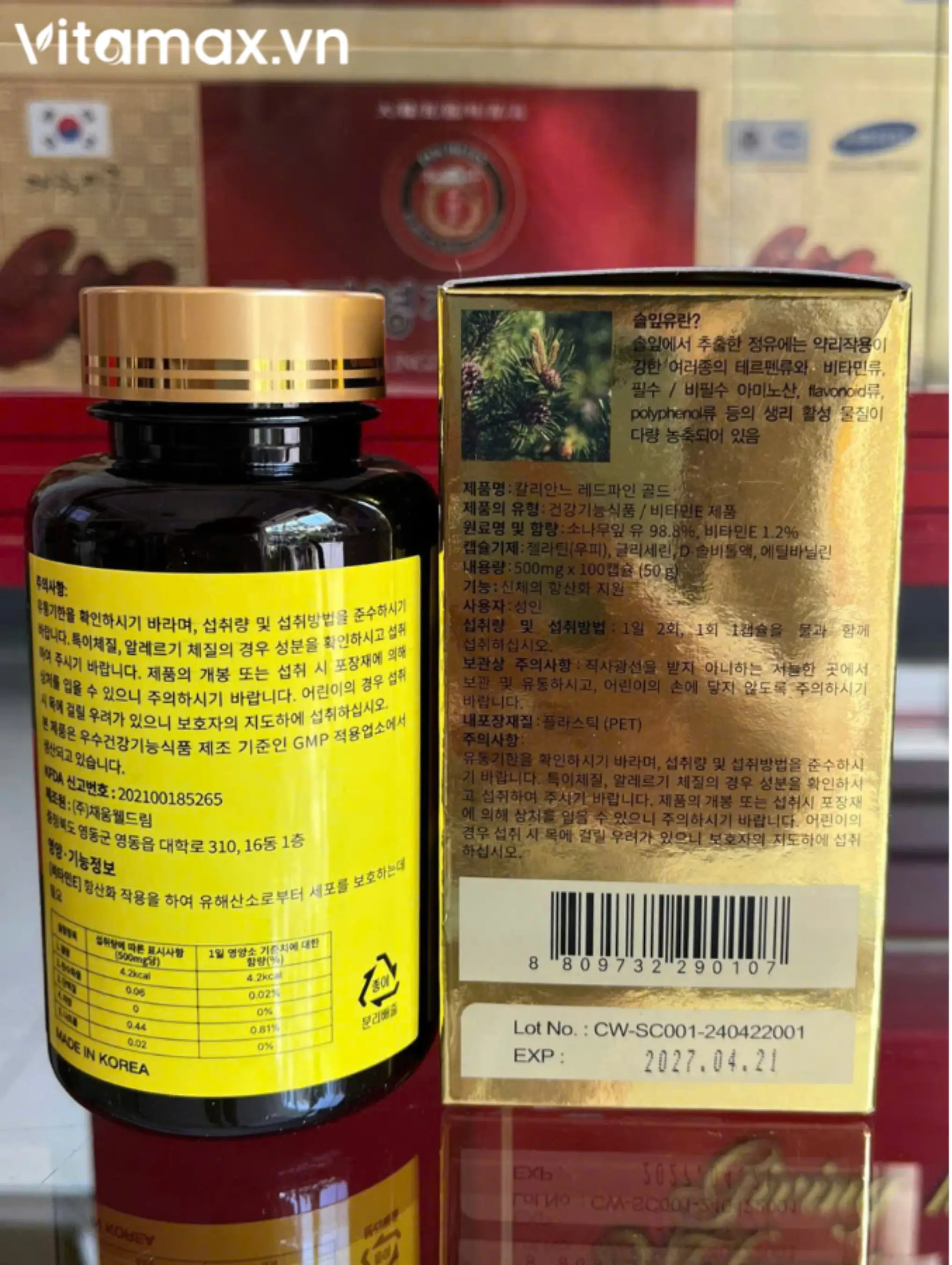 Tinh dầu thông đỏ Calliane Red Pine Gold chính hãng - Hình ảnh tại cửa hàng Vitamax.vn
