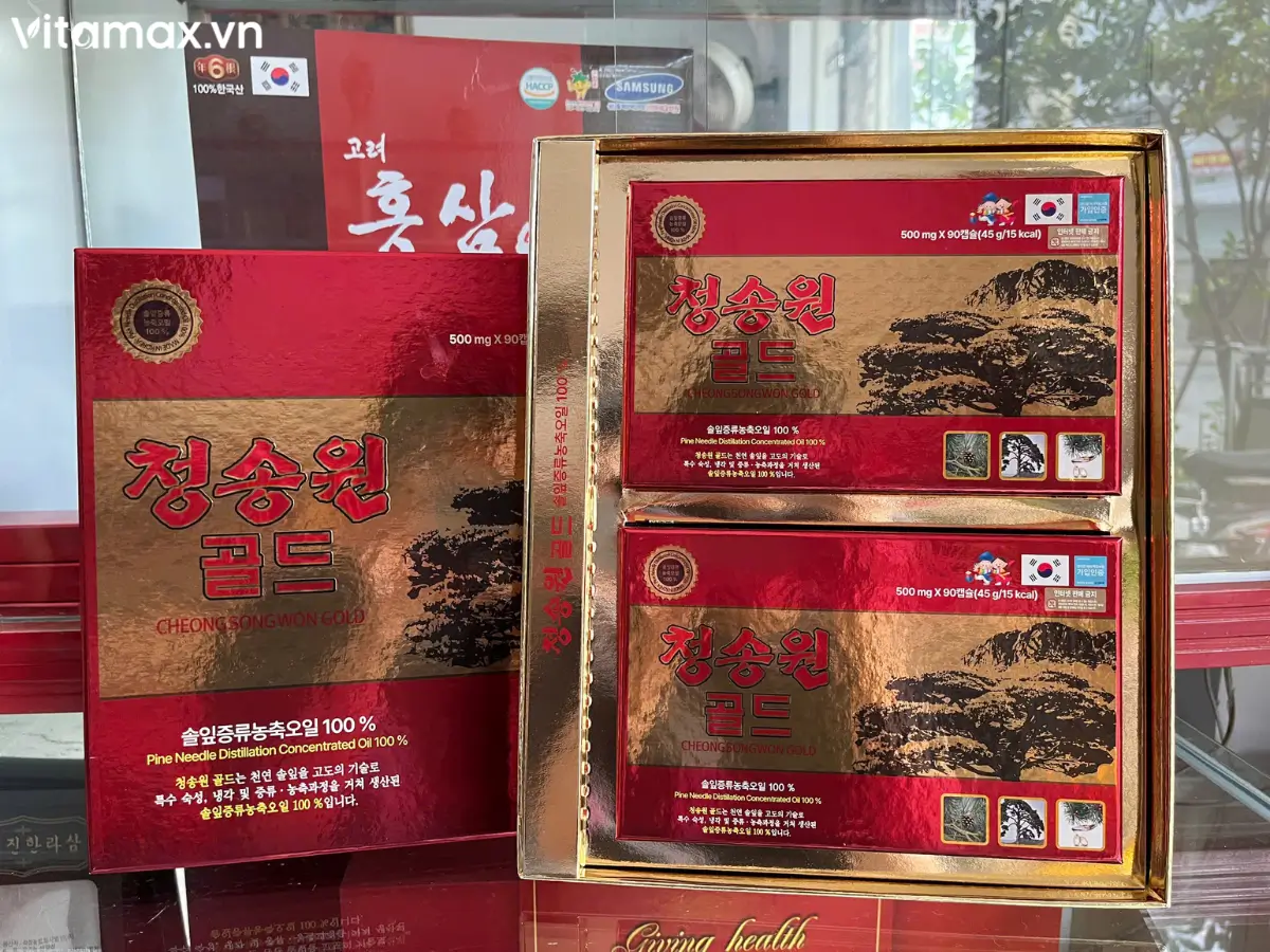 Viên tinh dầu thông đỏ Cheong Song Won Gold chính hãng - Hình ảnh tại cửa hàng Vitamax.vn