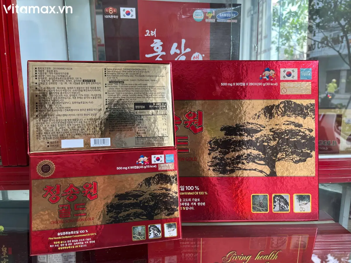 Viên tinh dầu thông đỏ Cheong Song Won Gold chính hãng - Hình ảnh tại cửa hàng Vitamax.vn