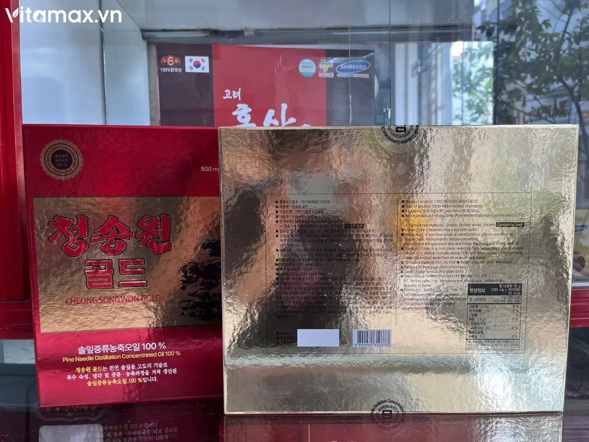 Viên tinh dầu thông đỏ Cheong Song Won Gold chính hãng - Hình ảnh tại cửa hàng Vitamax.vn