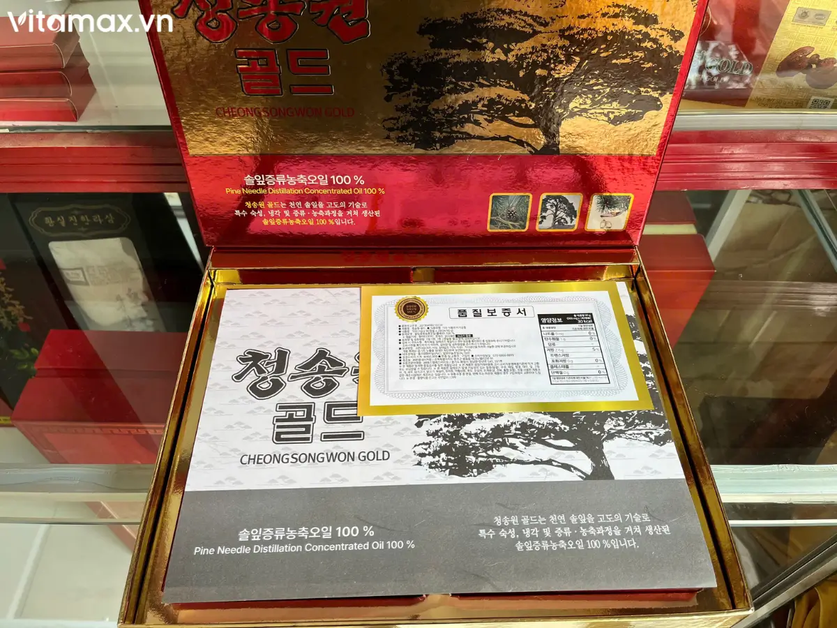 Viên tinh dầu thông đỏ Cheong Song Won Gold chính hãng - Hình ảnh tại cửa hàng Vitamax.vn