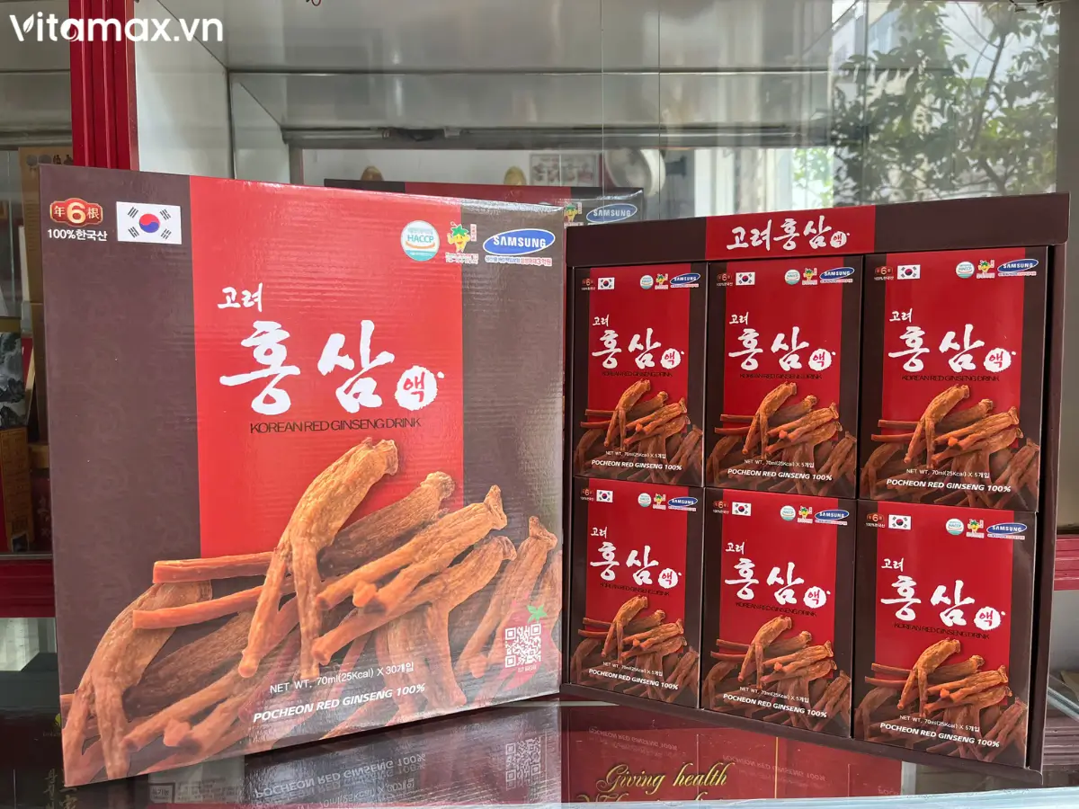 Nước hồng sâm Pocheon Hàn Quốc chính hãng - Hình ảnh tại cửa hàng Vitamax.vn
