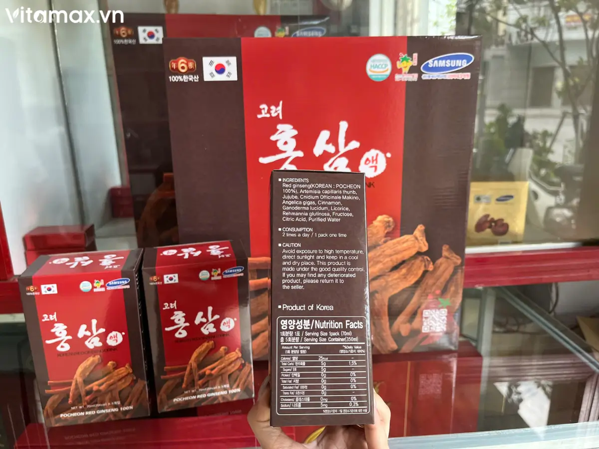 Nước hồng sâm Pocheon Hàn Quốc chính hãng - Hình ảnh tại cửa hàng Vitamax.vn