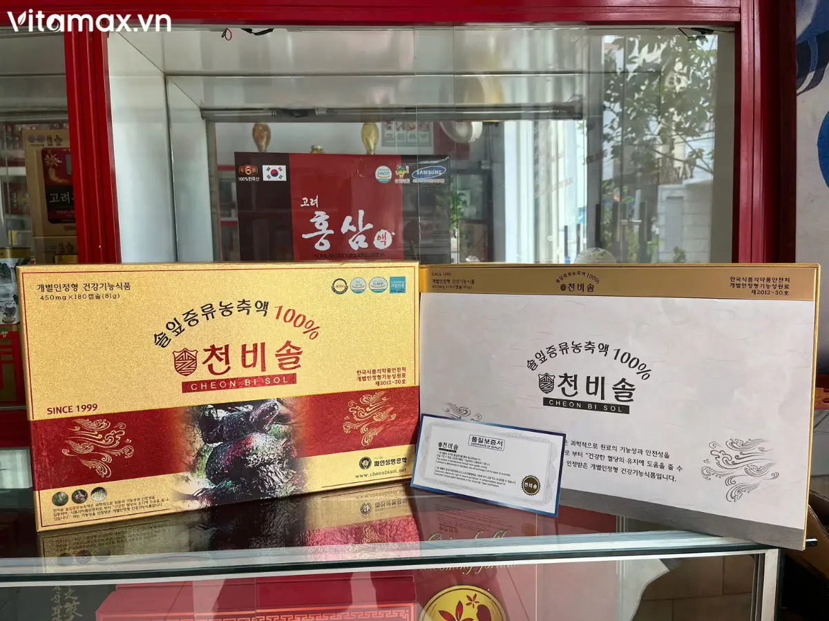 Viên tinh dầu thông đỏ Cheon Bi Sol chính hãng tại cửa hàng Vitamax.vn